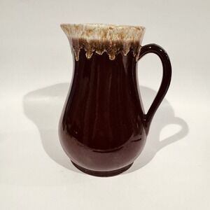 Vintage‎ Roseville Pottery Brown Drip Glaze Large Pitcher Vase Farmhouse Decor